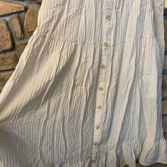 Anthropologie Women’s Blu Pepper Maxi Peasant Sleeveless Ruffles Cream NEW 1XL - Picture 3 of 16